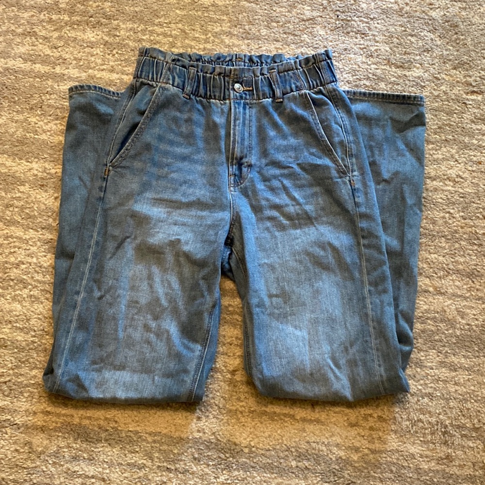 American eagle stretch paper bag loose mom jeans